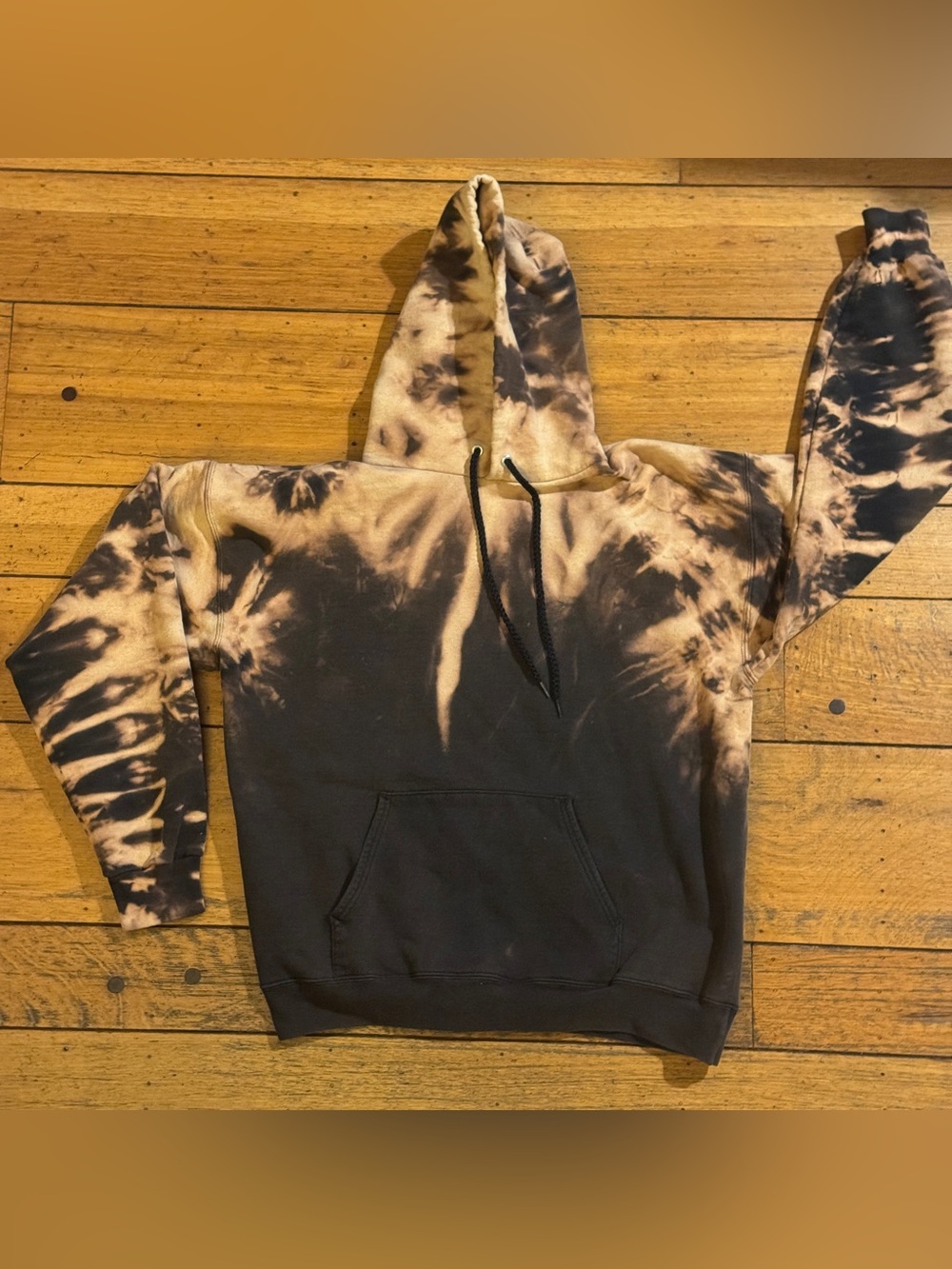 Kids Tie-Dye Street Ware Hoodie - Brown & Cream